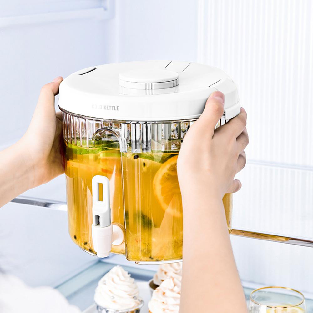 4L Leakproof Beverage Dispenser with Spigot & Lid Cool Water Bucket Clear Outdoor Water Bucket for Iced Tea Lemonade Juice Milk