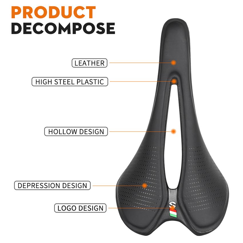 TOSEEK Bike Saddle Carbon Lightweight Women's Road Bike Saddle Seat Cushion with Ventilation Soft Leather EVA Comfortable Design