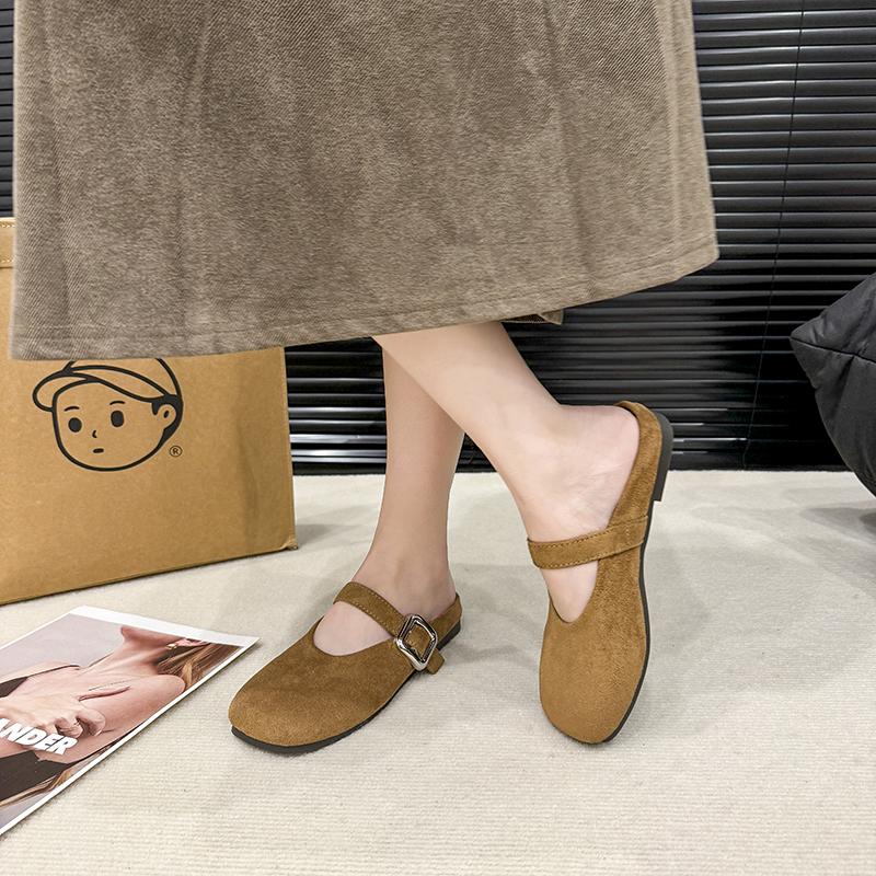 

2025 Zapatos неофициальные де верано, zapatillas para mujer, ropa para externales, nueva media zapatilla cubierta para la cabeza 39 хаки