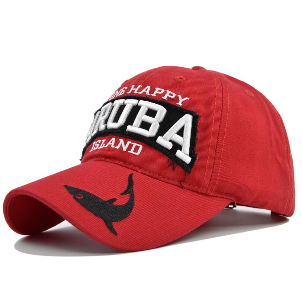 Aruba Embroidered Baseball Cap Shark Embroidery Duck Tongue Hat Men's Sun Hat Wholesale