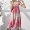 French gradual change suspender nightdress women's summer thin cotton and silk can be worn outside loungewear sweet senior thin dress
