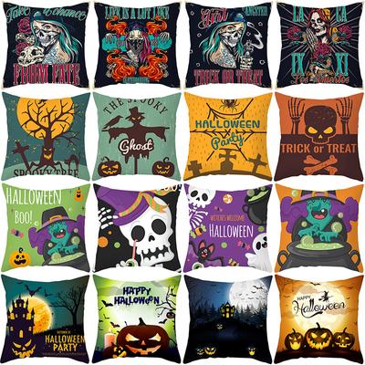 Halloween Pillowcase Cartoon Skull Jack Printed Cushion Cover Nightmare Before Christmas Decorative Sofa Home Decor Pillow Cover