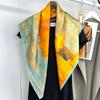 New Retro Elegant Flower Mulberry Silk Silk Scarf Trend Live Broadcast Hot-selling Silk Square Scarf 91cm Silk Scarf