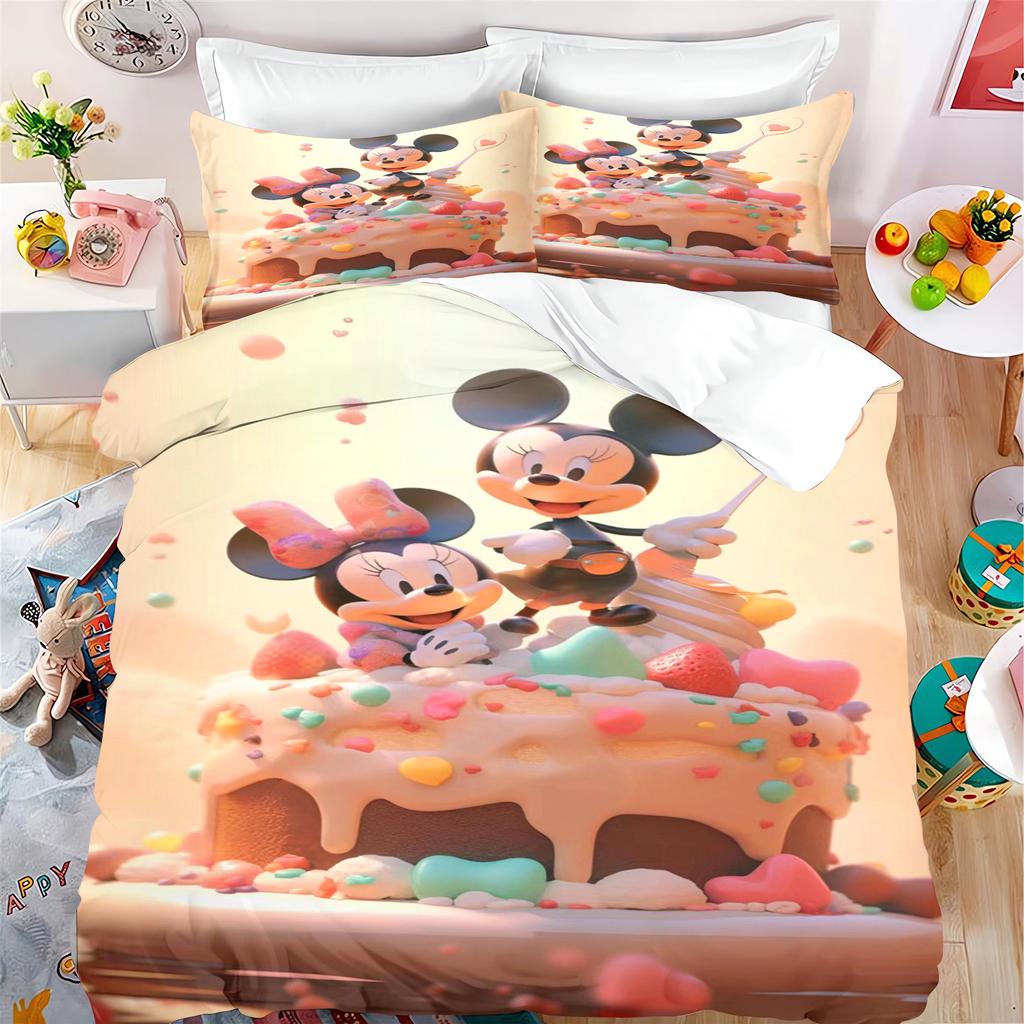 MINISO Mickey Povlak na přikrývku Sada Moderní Potisk Matrace Povlečení Sada Přikrývka Povlečení 3dílná