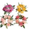 European Simulation Rose Wreath 20Cm Candlestick Wreath Christmas Decoration Window Props Table Wedding Arrangement Fake Flower