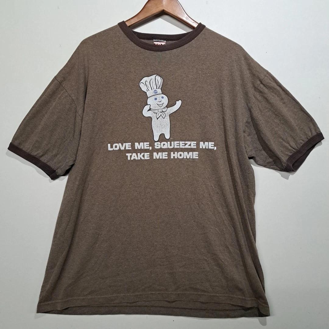 

Trau & Loevner TNT Ringer T Shirt Pillsbury Dough Boy Mens XL Brown 3XL