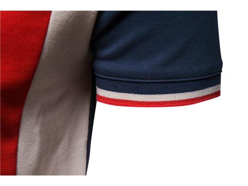 2021 Sommer Herren Poloshirt mit Revers und kurzen Ärmeln mit farbenfrohem Streifen-Patchwork - Europäische & Amerikanische Mode.