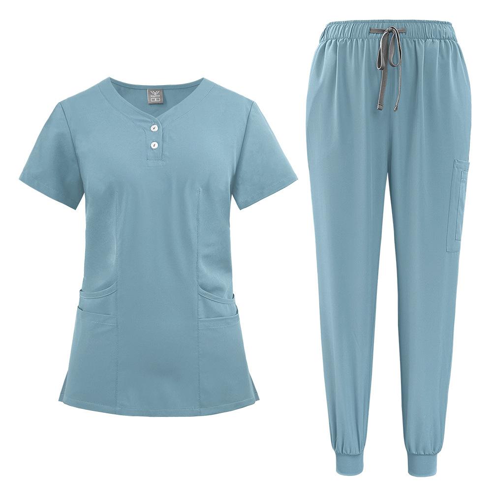 Elastic button plus size casual doctor nurse hospital work clothes hand washing clothes surgical clothes uniform set