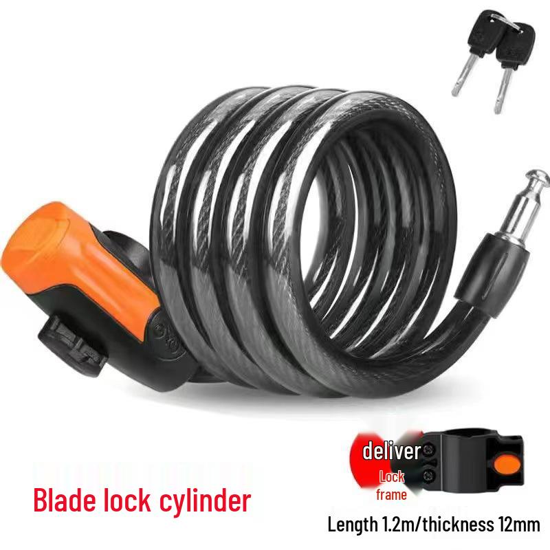 Portable Anti-Theft Bicycle Disc Lock with Steel Cable for Bikes and Electric Vehicles