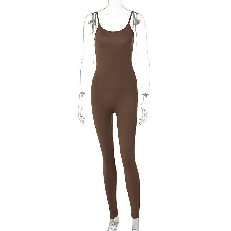 

2026 Spring Women s Solid Color Yoga Jumpsuit - European & American Fashion Extra Small