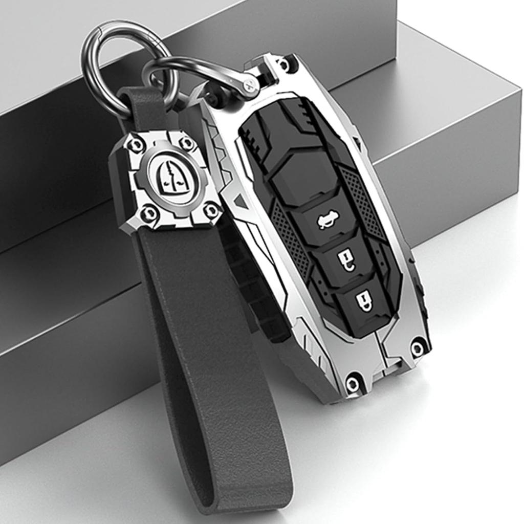 Heavy Metal Key Fob Cover Case Protector For Toyota,Car Key Case Full Protection Key Holder Fit For - Highlander Corolla Prius 2018-2024 RAV4 Camry
