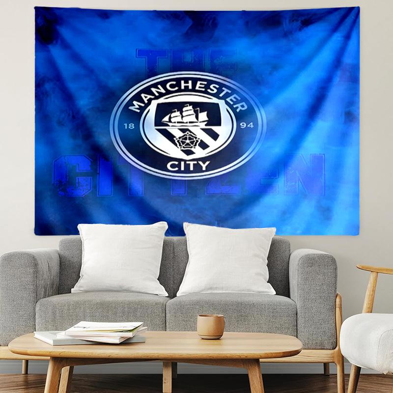 Manchester City FC Print Tapestry, Lightweight Wall Hanging, for Bedroom, Dorm, Living Room, Home Art Decor - Birthday Christmas Gift for Friends