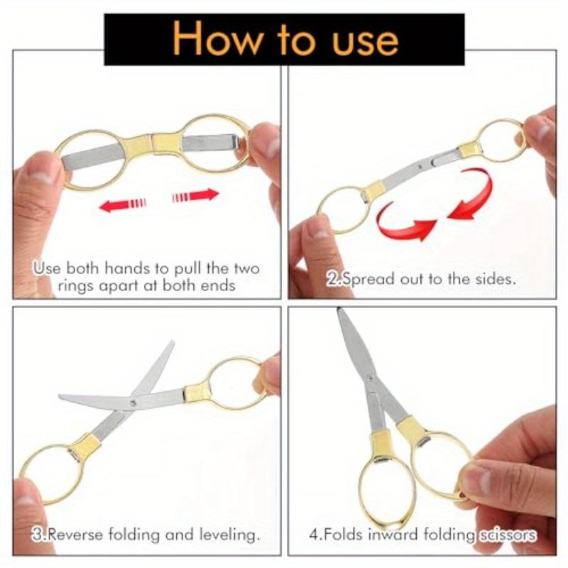 3pcs Rust-resistant Portable Folding Mini Scissors For Nurse Travel Office Fishing Craft Safe Pocket
