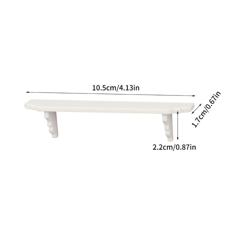 White Wood Wall Mounted Shelf For 1/12 Dollhouses Furniture Easy Assembly Decorative Storage Unit for Scene Displaying