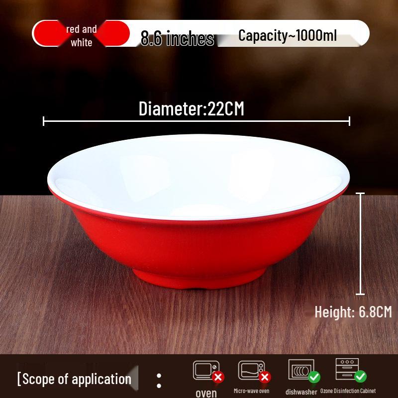 10-Piece Melamine Bowl Set: Ideal for Breakfast, Soup, Congee, Soy Milk, Wonton, Rice Noodle, and Hot & Spicy Soup.