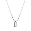 Collier simple en forme de brique argentée pour homme et femme, chaîne de clavicule légère et luxueuse, style hip-hop