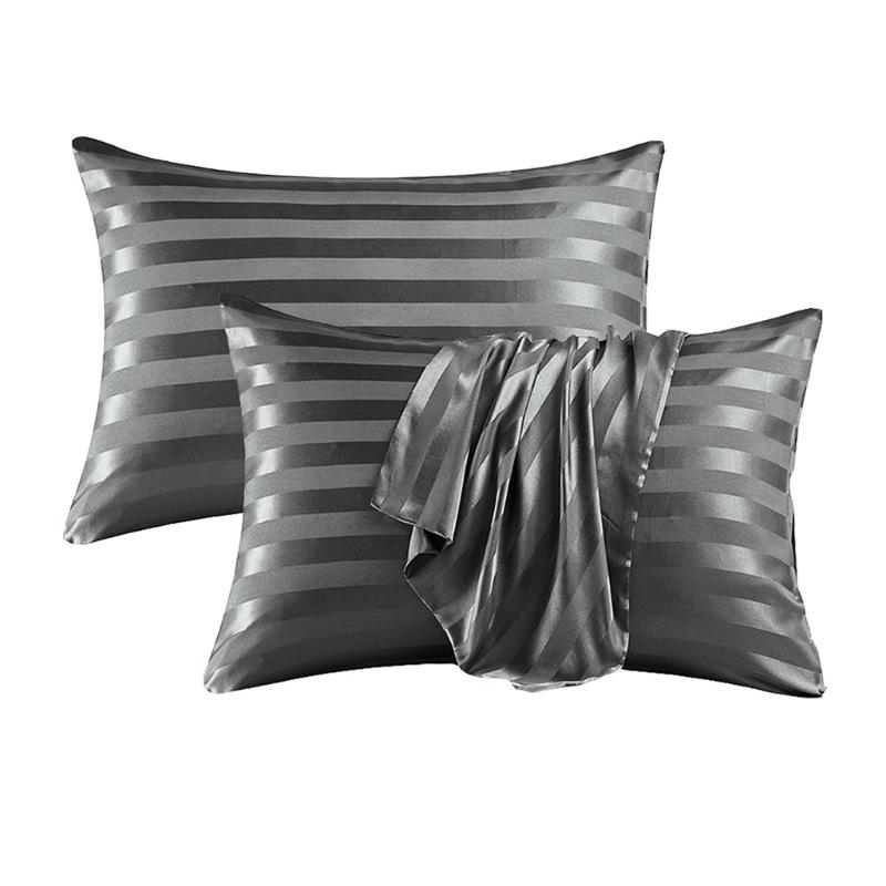 

2PCS Stripe Pillow Covers – Standard Size Soft Polyester Pillowcase Cushion Covers For Modern Q size