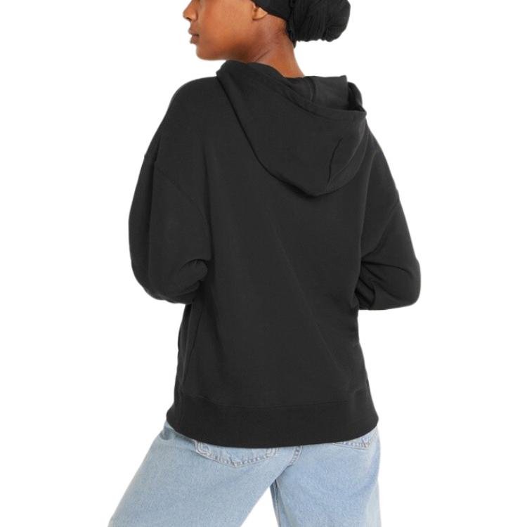 Puma Großes Logo Sport Casual Sweatshirt Damen Oberteile Schwarz Rosa 535337-01