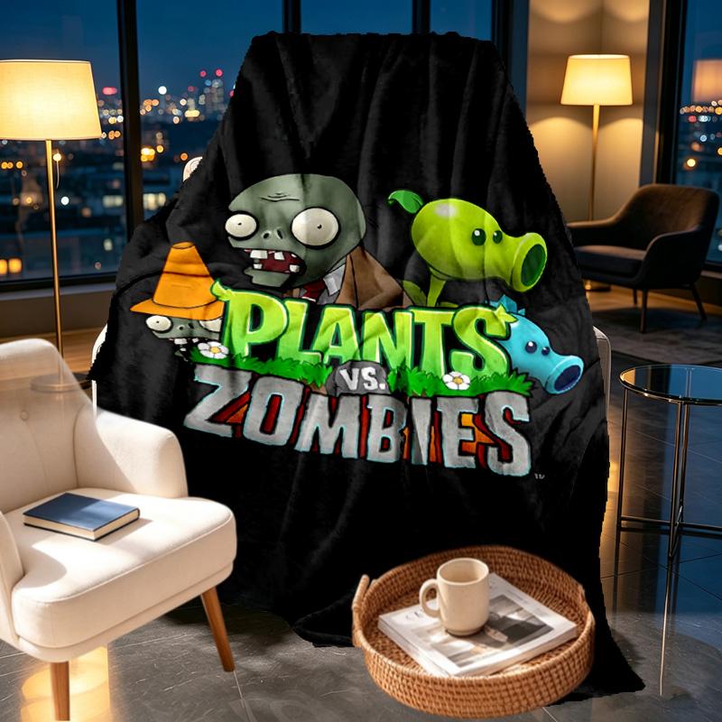 Plants vs. Zombies Print Blanket - Soft & Comfortable, for Bedroom, Travel, Sofa, Home Decoration - Birthday Christmas Gift for Friend