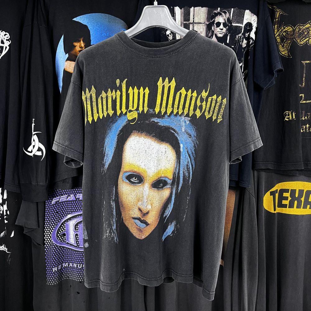 Marilyn Manson Band Tshirt Basic Style Black Unisex Tshirt Reprint KH9052 XXXXL