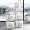 Multi-layer Laundry Basket with Wheels, Bathroom Storage Shelf for Clothes and Sundries