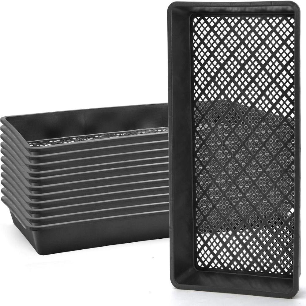 2pcs Mesh Plastic Nursery Trays with Holes Hydroponic Growing Tray  for Succulent