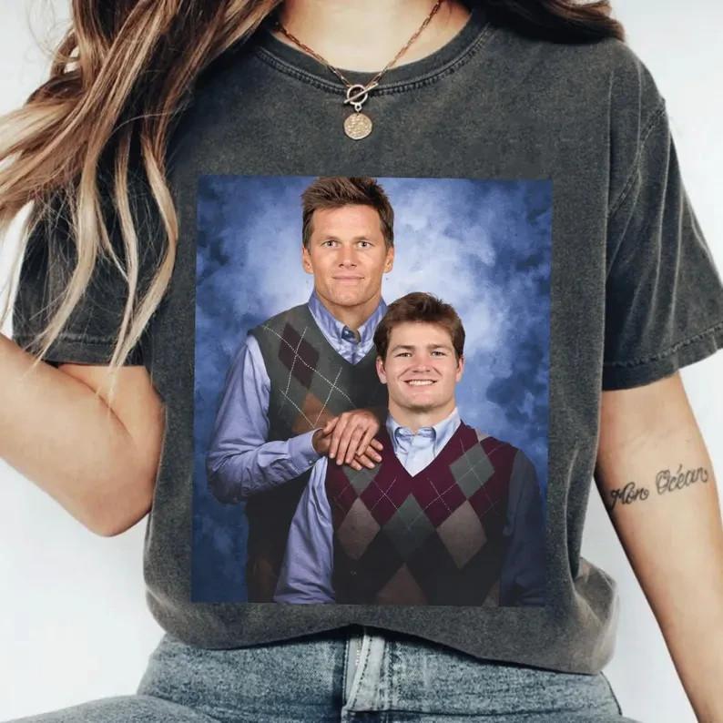Tom Brady Drake Maye Step Brothers Football T-Shirt AN64845 Unisex T-Shirt S