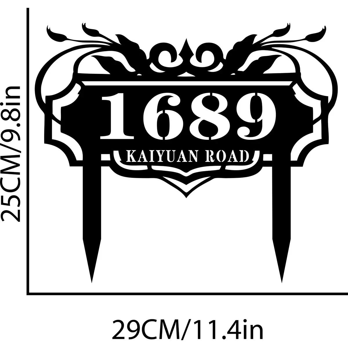 

Personalized Metal Address Sign, Custom Garden Number Stake for Front Porch Lawn Decor