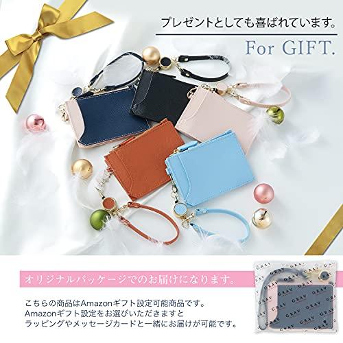 [GRAV] Pass Case with Reel, Women's Cute Card Case, Slim Coin Case, Pink (Includes Keychain Strap)