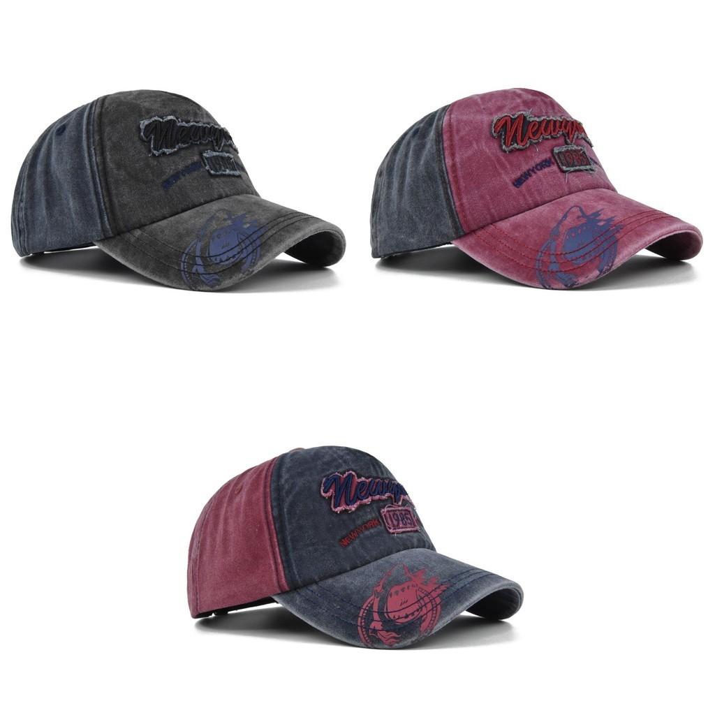 Embroidered Baseball Cap Vintage Washed Sun Hat Adjustable Cotton Cb360-1 Black