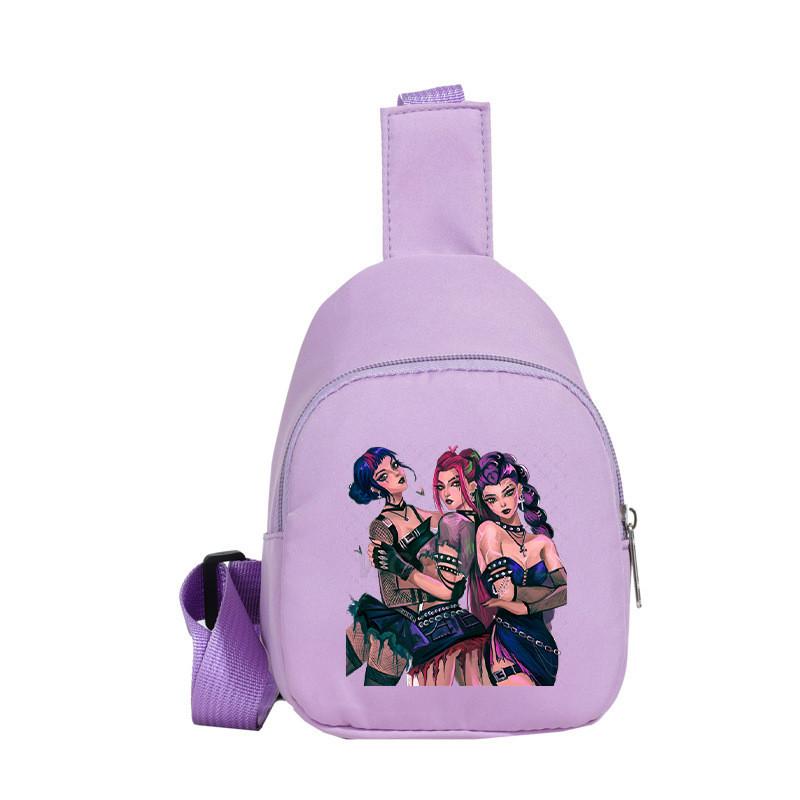 Kids Girls Kpop Hunters Rumi Zoey Mira Printed Student Lightweight Breast Bag Casual Messenger Bags