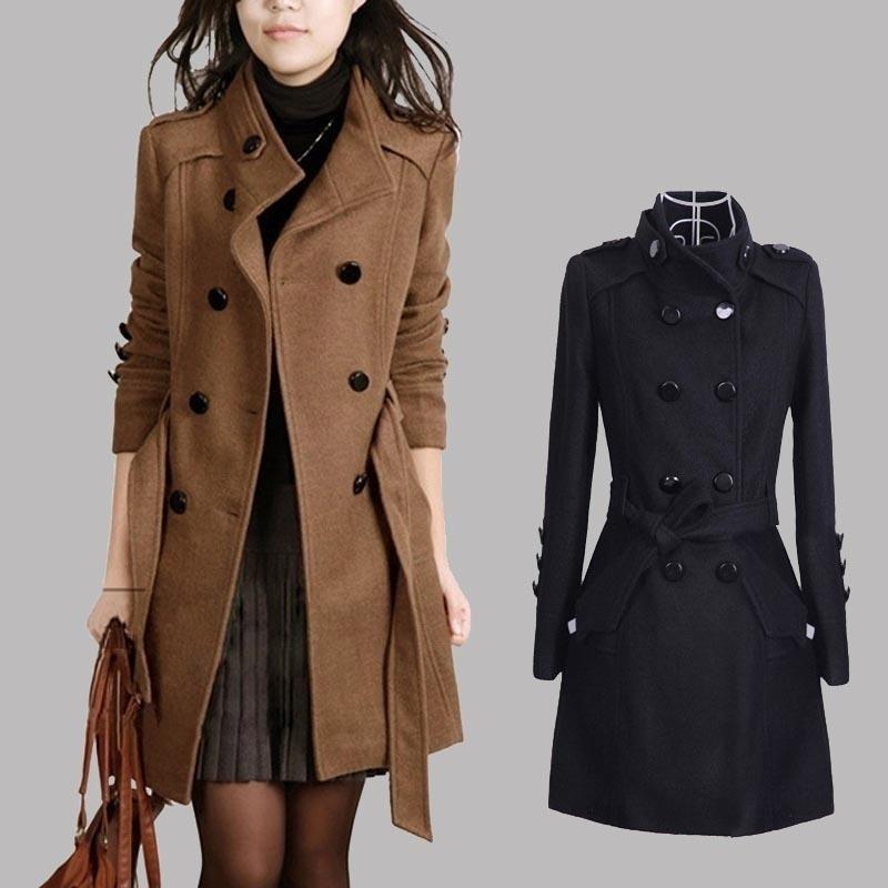 Women New Fashion Spring Winter Autumn Loose Long Sleeve Jacket Coat Casual Wool Coat Women Jacket Pockets Windbreaker Cardigan Motorcycle Coat