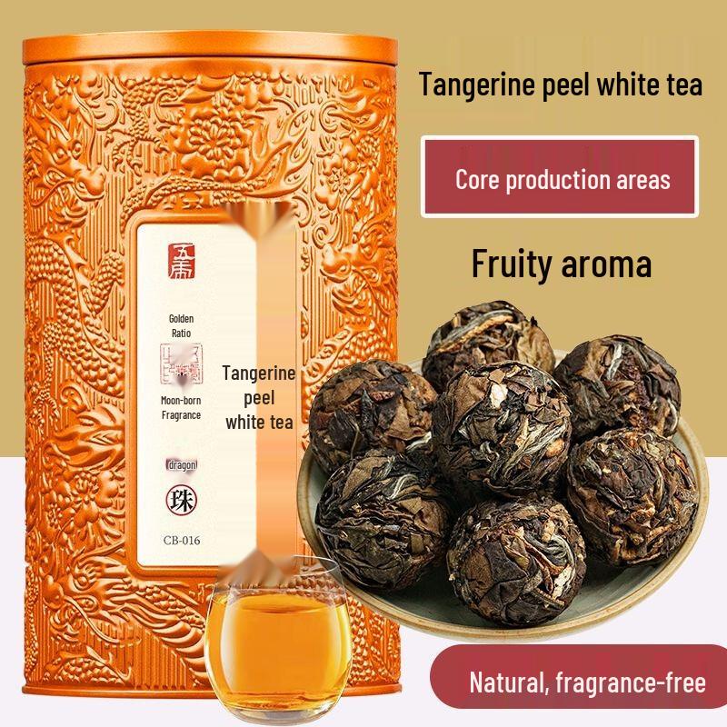 Wu Hu 8-Year Aged Xinhui Tangerine Peel Shoumei White Tea Balls, 150g