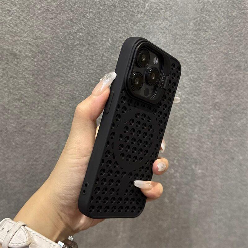 iPhone 17 Pro Max Case: Heat Dissipation Mesh, Lens Stand, Magnetic, Drop-Proof Cover