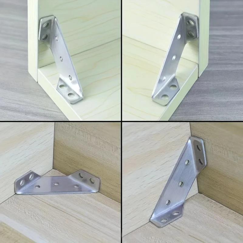 2/10/20/40/50pcs Thickened Stainless Steel Angle Code 90 Degrees Right Angle Fixed Bracket Furniture Connectors