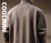 Premium American Style Men's Half-High Collar Knit Sweater - Warm, Anti-Pilling, Plus Size, Long Zipper.
