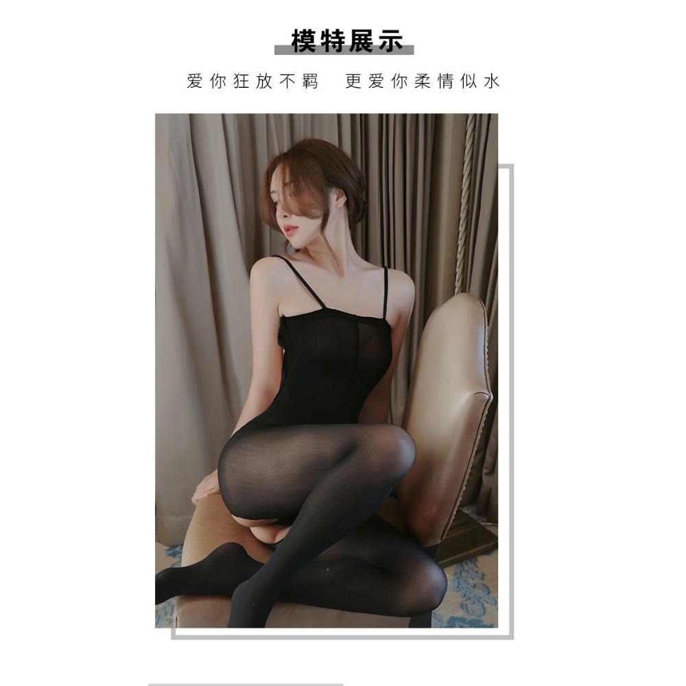 Sexy Lingerie Women's Suspender One-piece Stockings Sexy Transparent Temptation Open Stockings Onesie Hand-torn Onesie