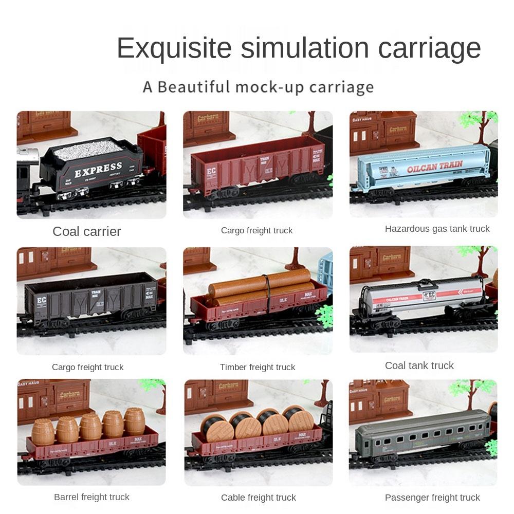 Simulation Electric Train Model with Track Railway Toys Battery Operated Classical High-speed Rail train toys for children