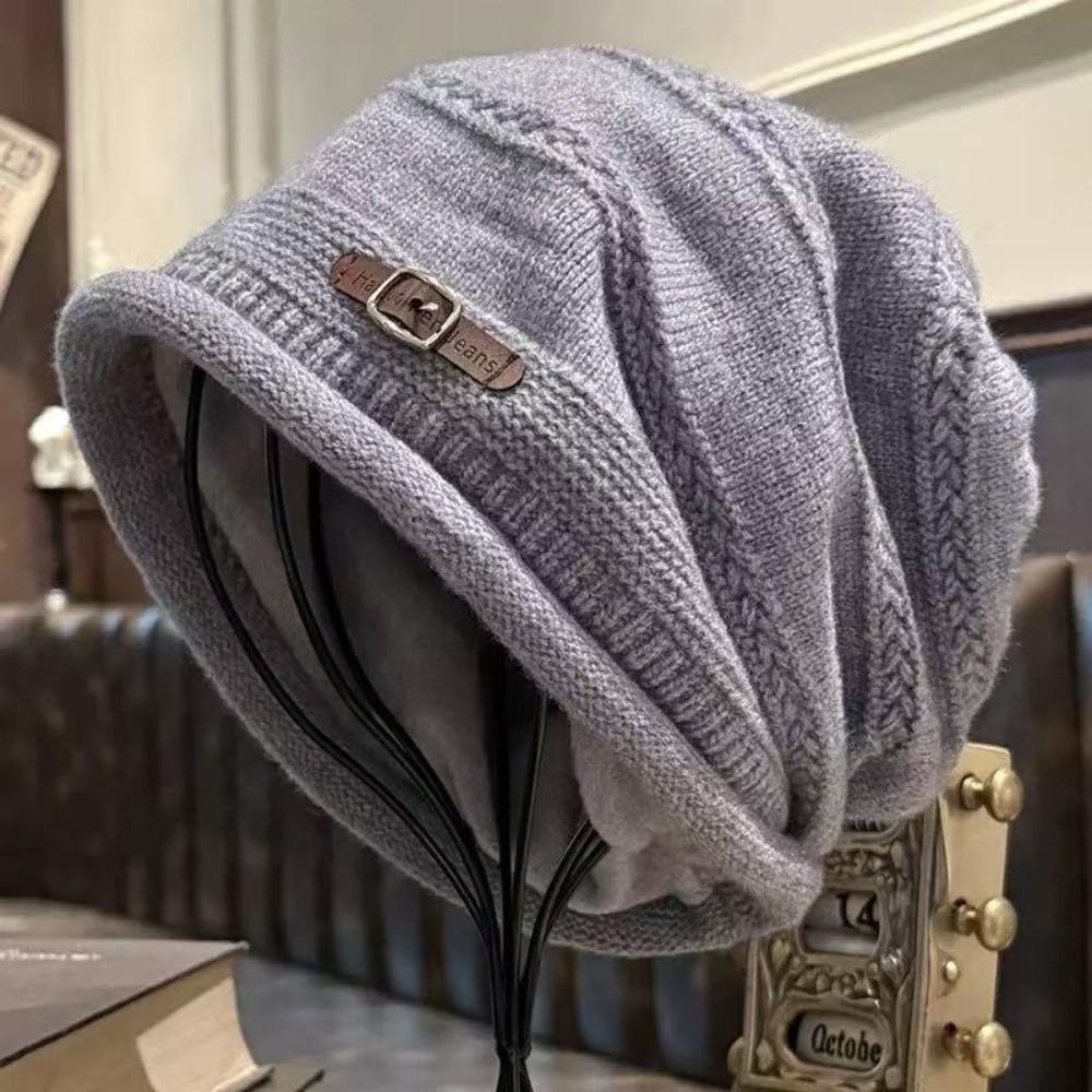 Warm Slouchy Beanie Thickly Lined Winter Knit Cap Slouchy Brimless Hat Outdoor