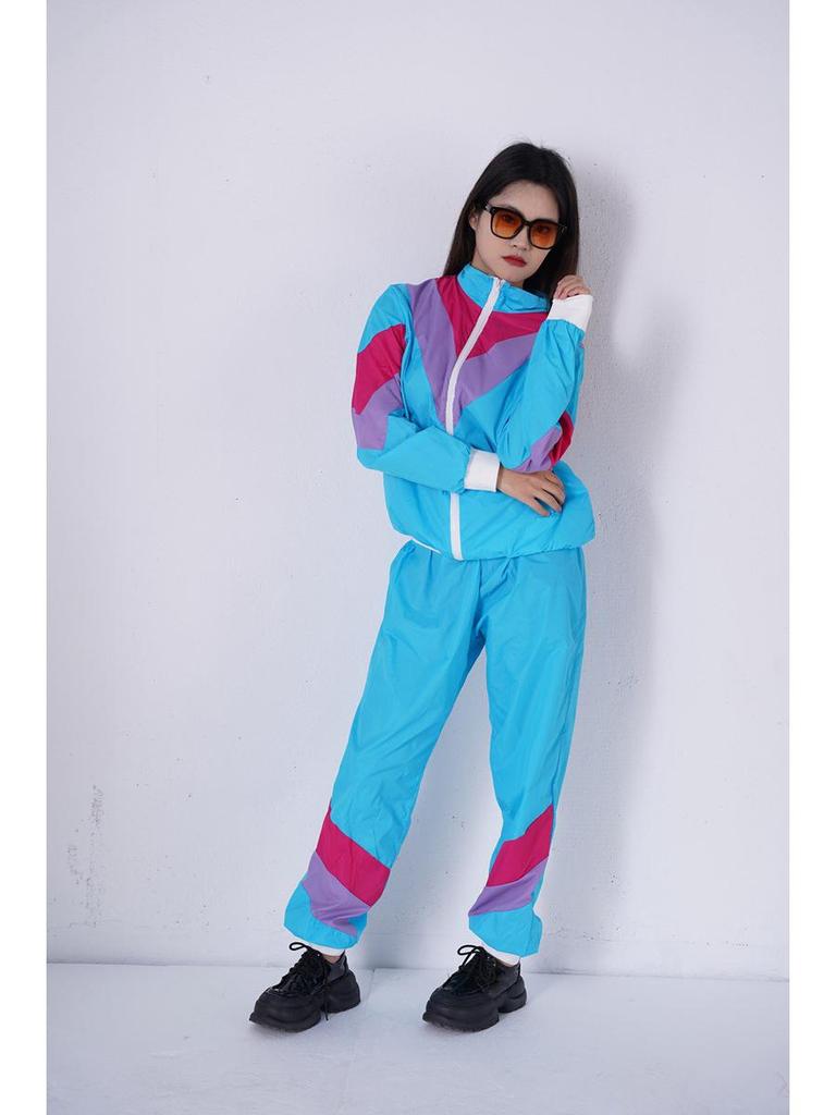 Europäisch-amerikanische Karnevalskostüme im Retro-Stil der 80er und 90er: Lebendige Sportbekleidung für Tanz, Aerobic und Skifahren