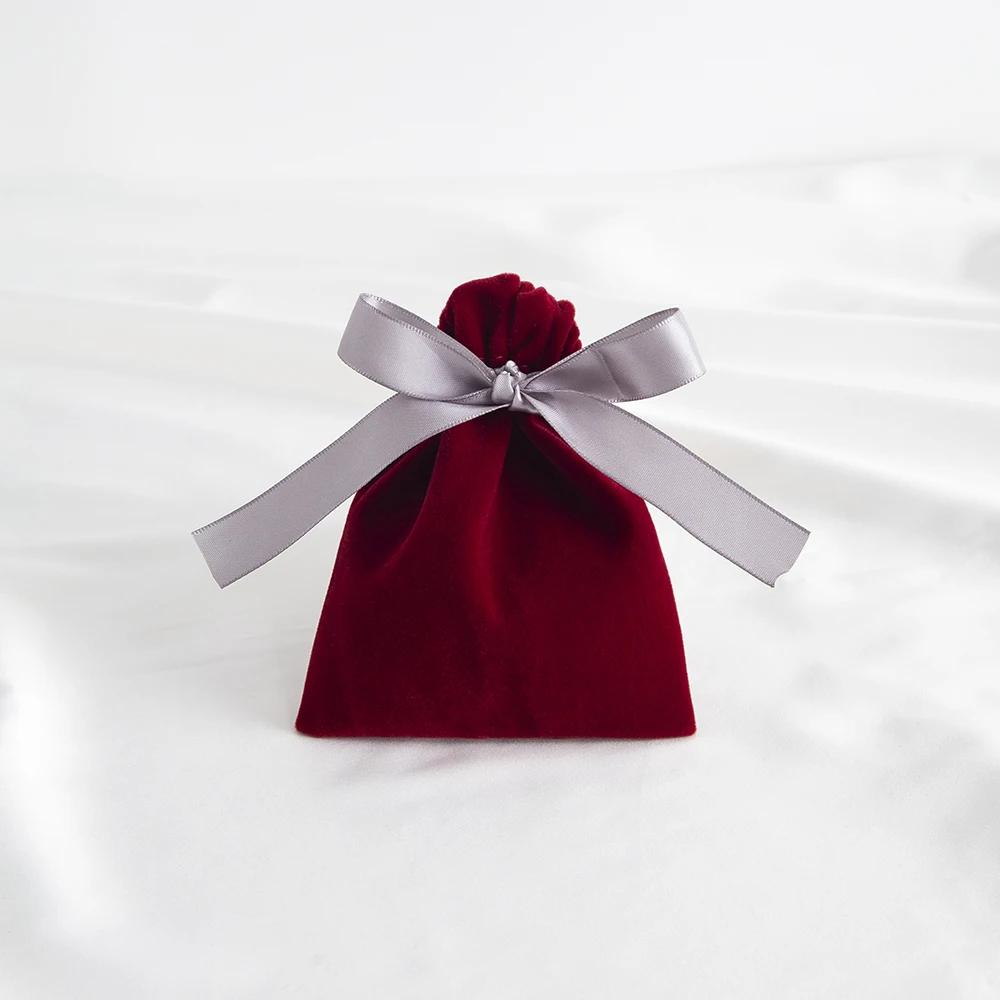 10Pcs 7x9cm 10x12cm 12x15cm 15x20cm Beige Velvet Bag Jewelry Suede Gift Packaging Wedding Favors Candy Earrings Bracelet Pouch