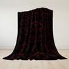 Crimson Eyes Pattern Flannel Blanket Warm Soft Halloween Christmas Couch Warm Cozy Decorative Decor Gift for All Season