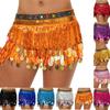 Women's High Waisted Sexy Sequined Half Skirt Waist Accessories Sequined Belly Dance Waist Scarf