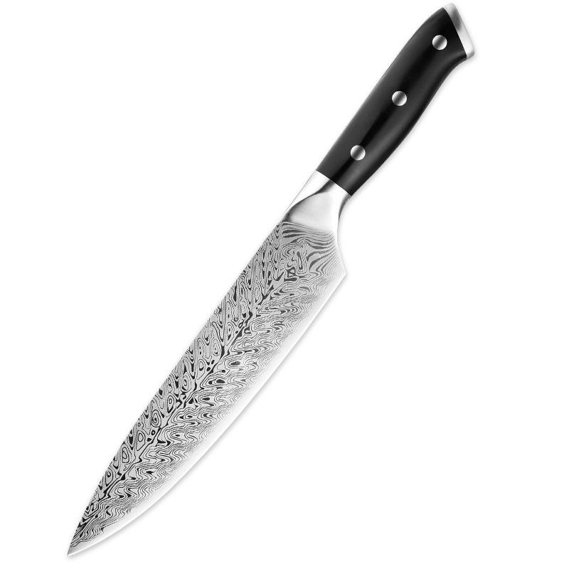 Professional Japanese Knives High Quality Damascus Steel Textured Kitchen Knives Sharp Meat Cutting Knives Chefs Santoku Knives