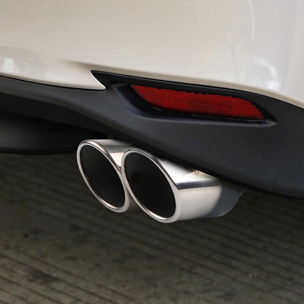 Car General One Out Two Grilled Blue Tail Throat Tail Pipe Muffler Modification Stainless Steel Exhaust Pipe Car Styling