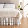 Wrap Around Bed Skirt Three Fabric Side Elastic Dust Ruffled 15In Tailored Hollow Lace Drop Bedskirt Easy Install Fade Resistant