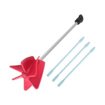 A84E-1Set Red Cement Mixer Epoxy Mixer 11.8Inch Stirrer Paddle For Drills-3 Stir Sticks Concrete Mixer