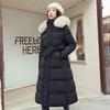 Winter Down Cotton Parkas Jacket Women's Long Faux Fur Collar Padded Jacket Thick Loose Large Size Padded Jacket