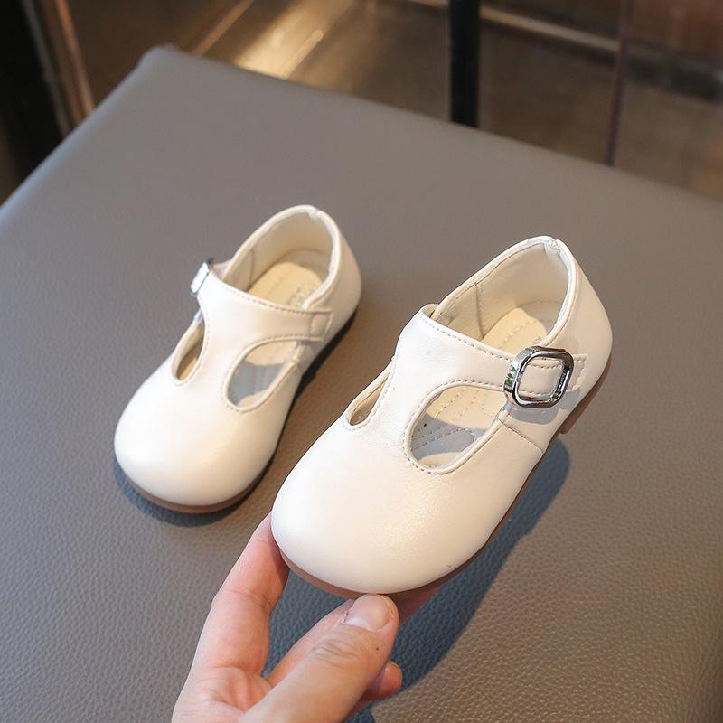 

Универсальные ретро кожаные лоферы для девочек - Мягкая подошва, низкий вырез для весны и осени Size 22: 14CM бежевый