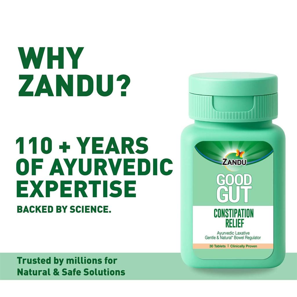 Zandu Good Gut Verstopfungslinderung Tabletten 30 Tabletten Ayurvedischer Natürlicher Darmregulator